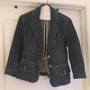 Talbots Denim Blazer 3/4” Sleeves Sz 4